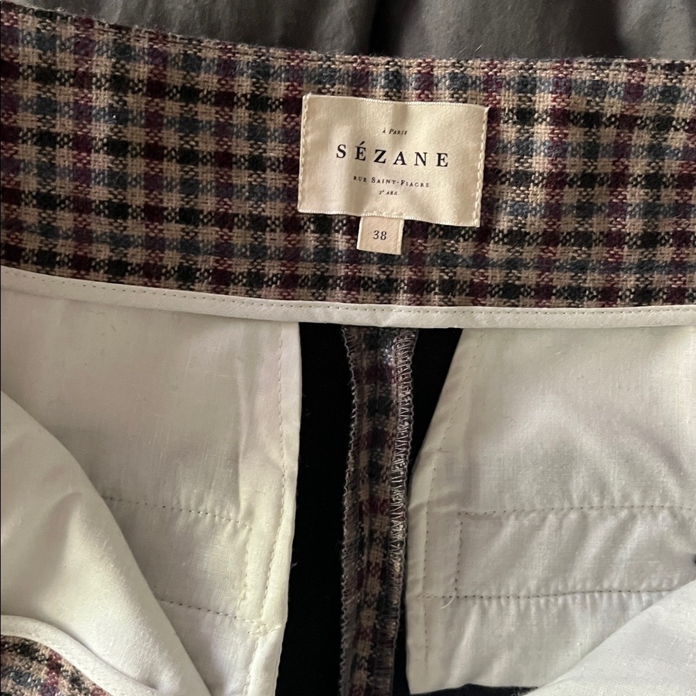 Sezane Damon Trousers Check Print - Size 6
